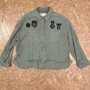 Army green Button-Up Shirt